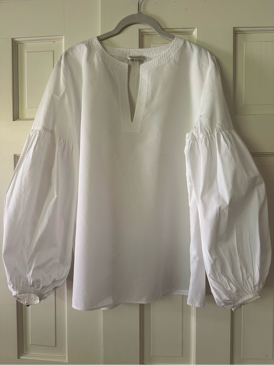 Lafayette 148 New York Tops - Lafayette 148 New York White Balloon-Sleeve Tunic Top